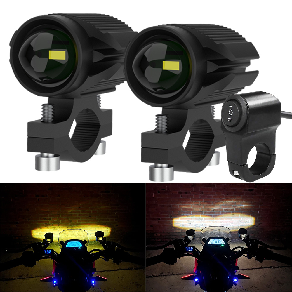 إضافية Led المصابيح الأمامية ل - مراجعة Universal Motorcycle Led Headlight Projector وسعره