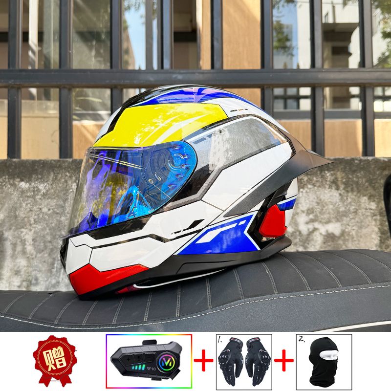 خوذة دراجة نارية ORZ بتقنية ال - مراجعة Full Face Motorcycle Helmet With Bluetooth وسعره