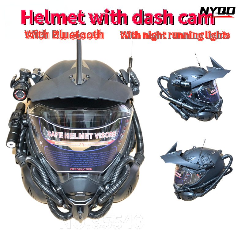 خوذة دراجة نارية للسباق ، خوذة - مراجعة Full Face Motorcycle Helmet With Bluetooth وسعره