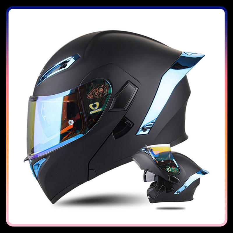 أربعة مواسم العالمي الوجه حتى  - مراجعة Dual Visor Motorcycle Racing Helmet وسعره