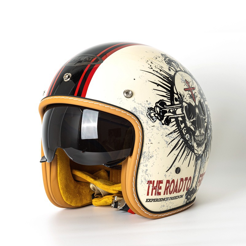 خوذة دراجة نارية كلاسيكية مفتو - مراجعة Vintage Open Face Retro Helmet وسعره