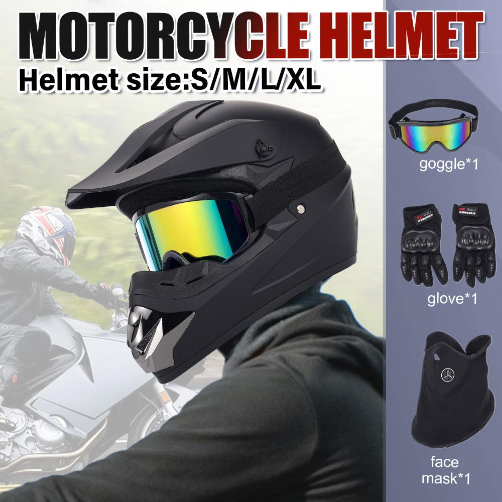 خوذة دراجة نارية للطرق الوعرة، - مراجعة Off Road Motocross Helmet Goggles Set وسعره