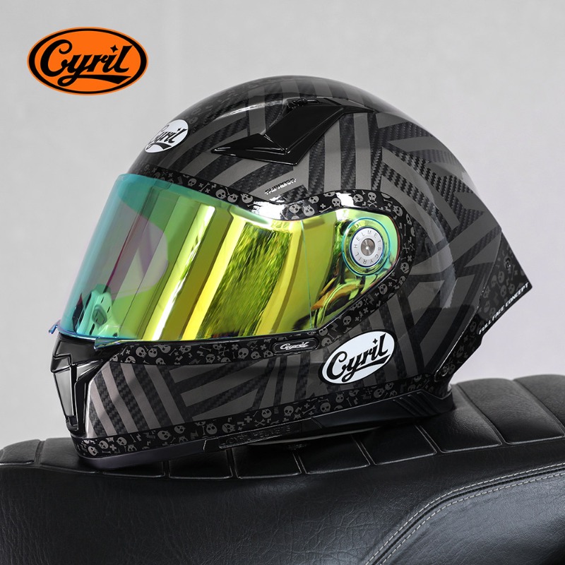 خوذة دراجة نارية CYRIL كاملة ا - مراجعة Carbon Fiber Lightweight Motorcycle Helmet وسعره
