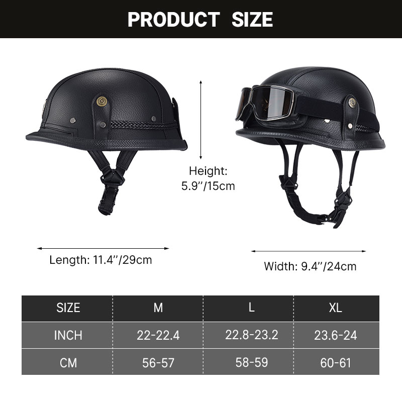 خوذة ألمانية نصف عتيقة كلاسيكي - مراجعة Vintage Open Face Retro Helmet وسعره