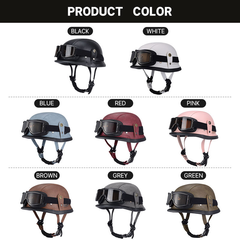 خوذة ألمانية نصف عتيقة كلاسيكي - مراجعة Vintage Open Face Retro Helmet وسعره