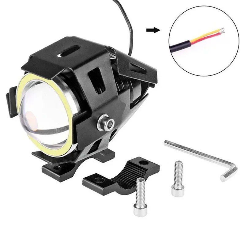 U7 LED مساعد مشرق دراجة نارية  - مراجعة Universal Motorcycle Led Headlight Projector وسعره