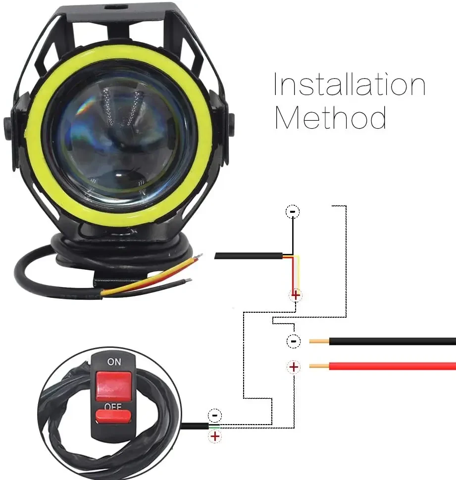 U7 LED مساعد مشرق دراجة نارية  - مراجعة Universal Motorcycle Led Headlight Projector وسعره