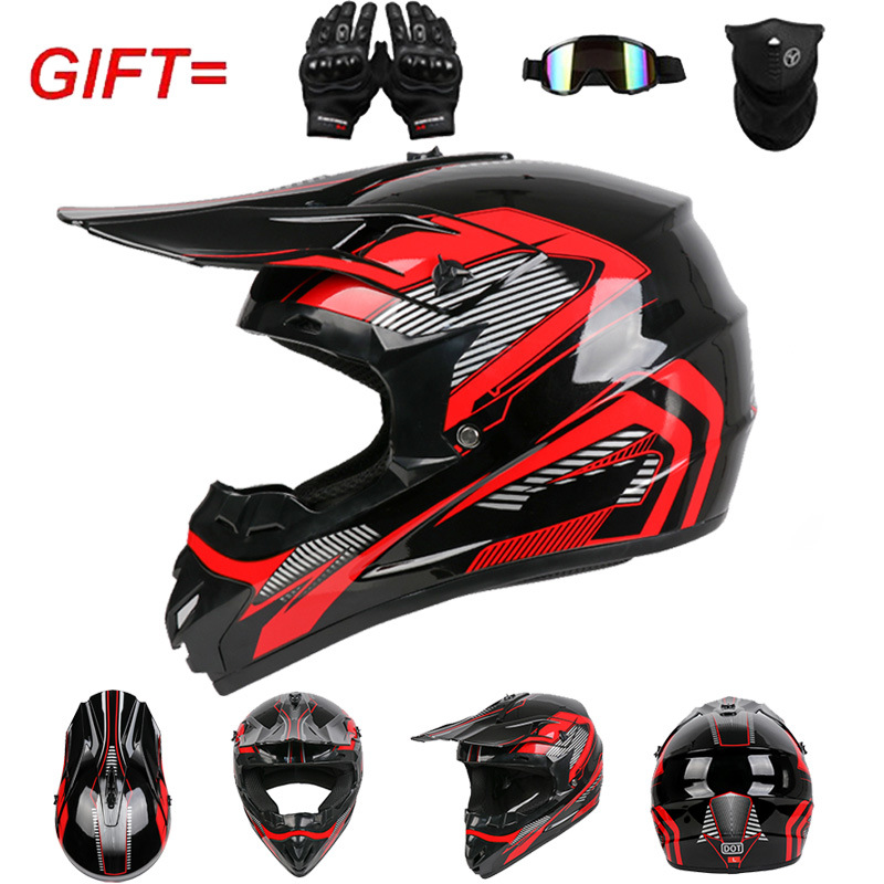 خوذة دراجات نارية للطرق الوعرة - مراجعة Off Road Motocross Helmet Goggles Set وسعره