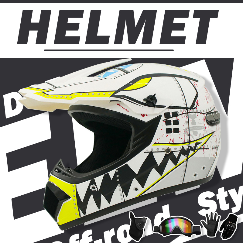 مجموعة خوذات موتوكروس والطرق ا - مراجعة Off Road Motocross Helmet Goggles Set وسعره