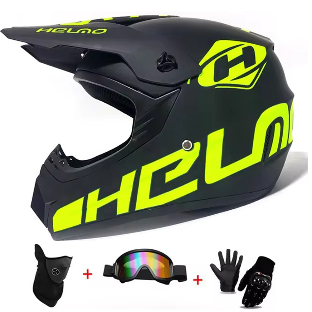 مجموعة خوذات موتوكروس والطرق ا - مراجعة Off Road Motocross Helmet Goggles Set وسعره