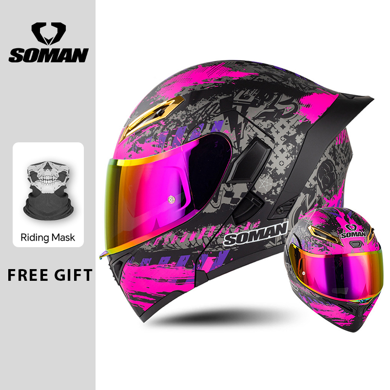 للجنسين DOT المعتمدة المزدوج ق - مراجعة Dual Visor Motorcycle Racing Helmet وسعره