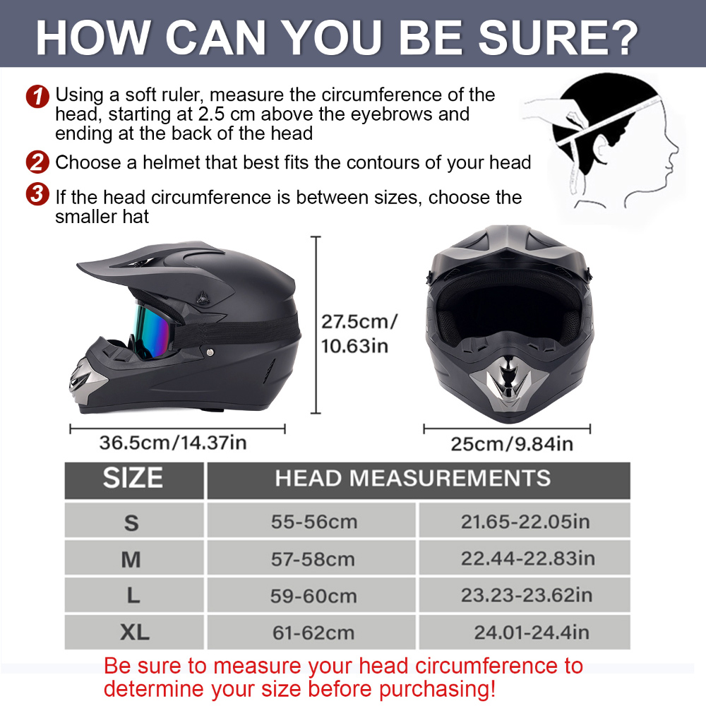 خوذة دراجات نارية للطرق الوعرة - مراجعة Off Road Motocross Helmet Goggles Set وسعره