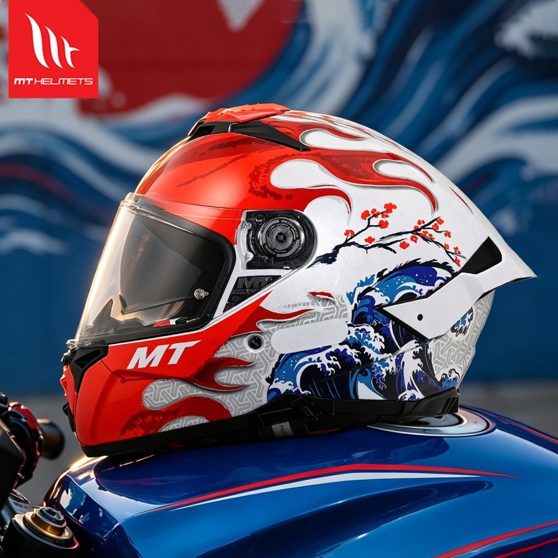 خوذة دراجات نارية جديدة MT Thu - مراجعة Dual Visor Motorcycle Racing Helmet وسعره