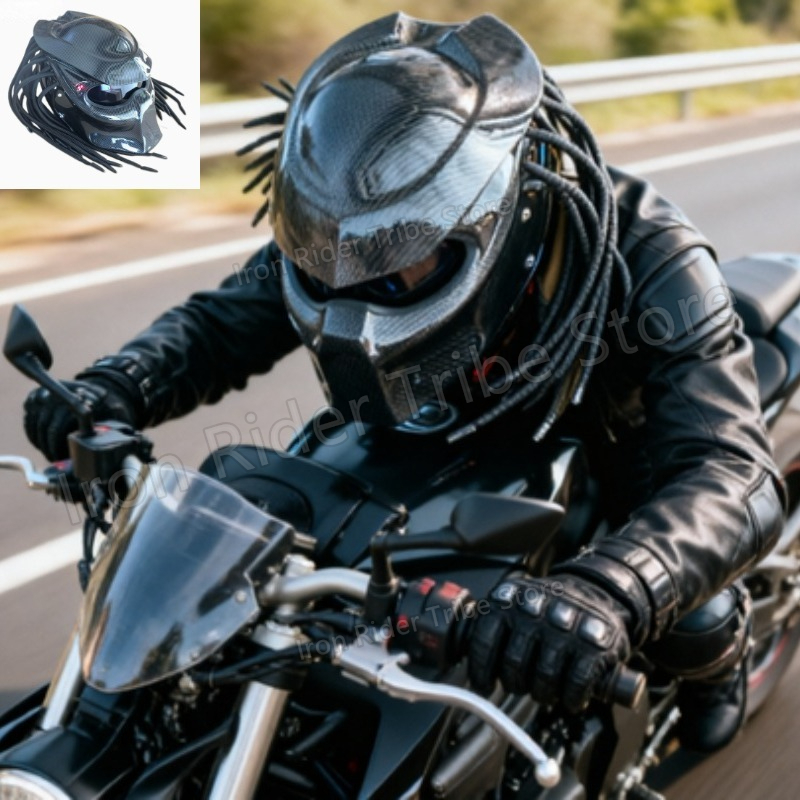 خوذة دراجات نارية كاملة الوجه  - مراجعة Custom Predator Motorcycle Helmet وسعره