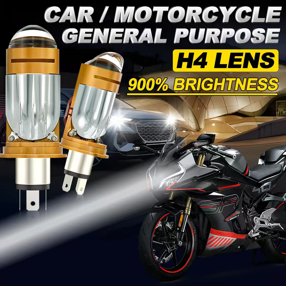 كاموتو ثنائية LED عدسة العارض  - مراجعة Universal Motorcycle Led Headlight Projector وسعره