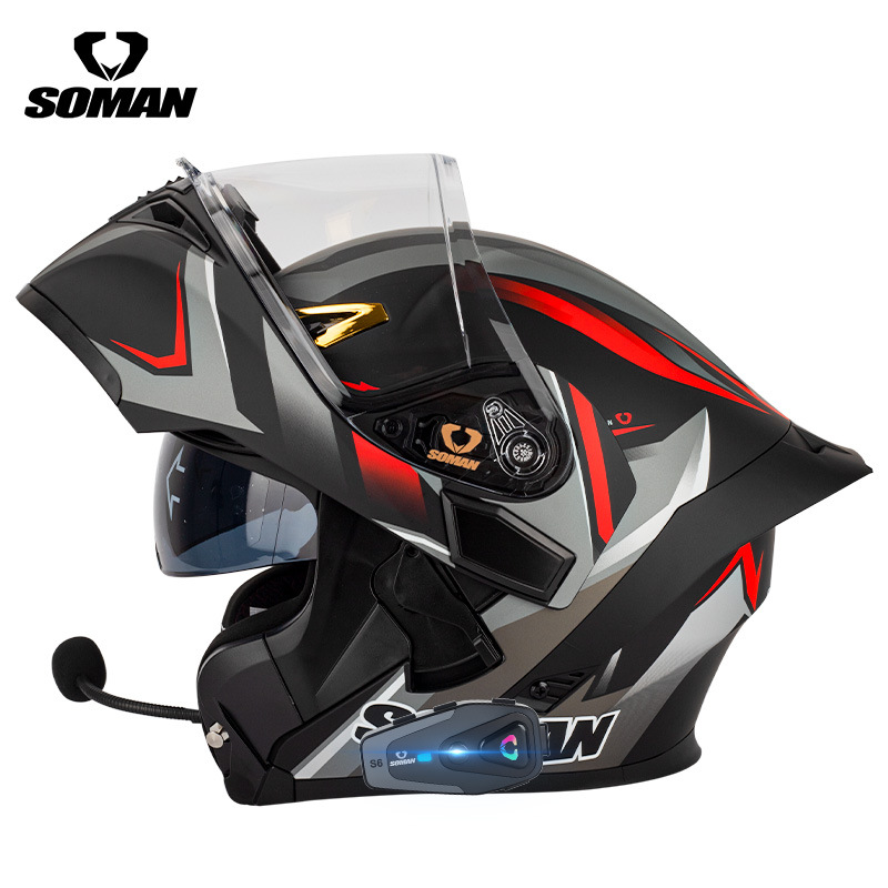 خوذة دراجة نارية من سومان قابل - مراجعة Dual Visor Motorcycle Racing Helmet وسعره