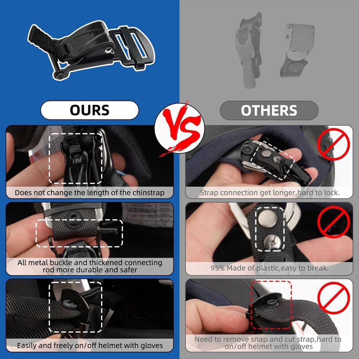 طقم استبدال مشبك سريع التحرير  - مراجعة Quick Release Buckle Motorcycle Helmet وسعره