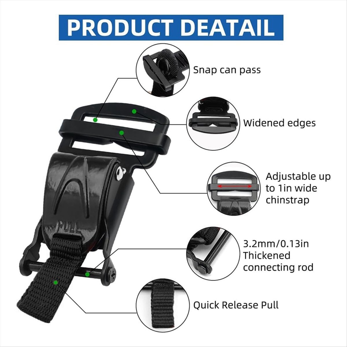 طقم استبدال مشبك سريع التحرير  - مراجعة Quick Release Buckle Motorcycle Helmet وسعره