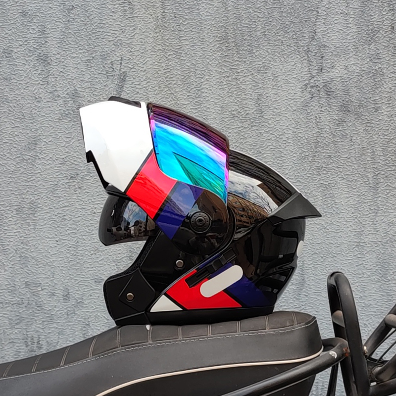 أحدث خوذة أمان معتمدة من وزارة - مراجعة Dual Visor Motorcycle Racing Helmet وسعره