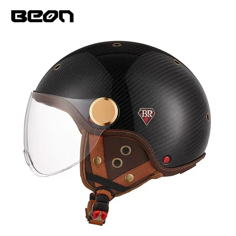 BEON BR13 ريترو مفتوح الوجه نص - مراجعة Vintage Open Face Retro Helmet وسعره