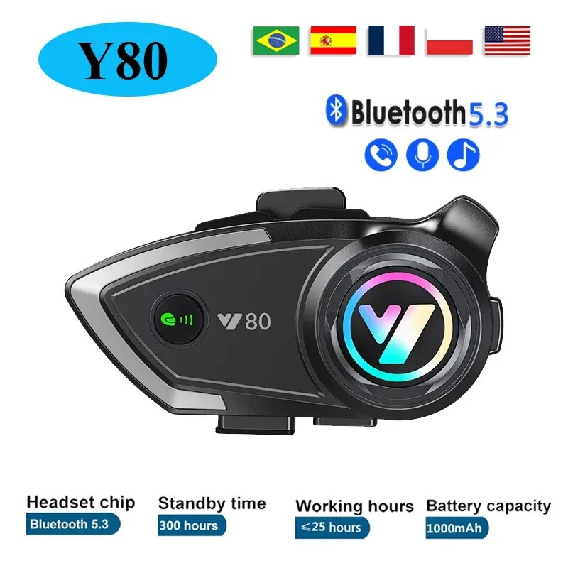 Y80 دراجة نارية لاسلكية V5.3 م - مراجعة Full Face Motorcycle Helmet With Bluetooth وسعره
