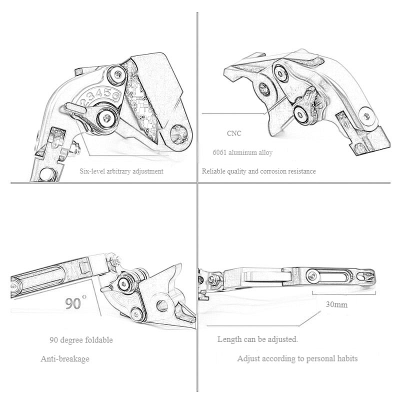 لهوندا NC750X NC 750X2016-2024 - مراجعة Cnc Aluminum Adjustable Brake Clutch Levers وسعره