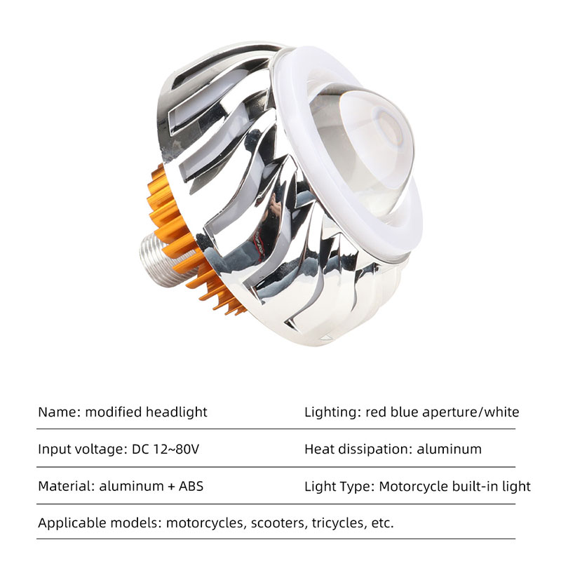 مصباح أمامي مزدوج LED لعيون ال - مراجعة Universal Motorcycle Led Headlight Projector وسعره