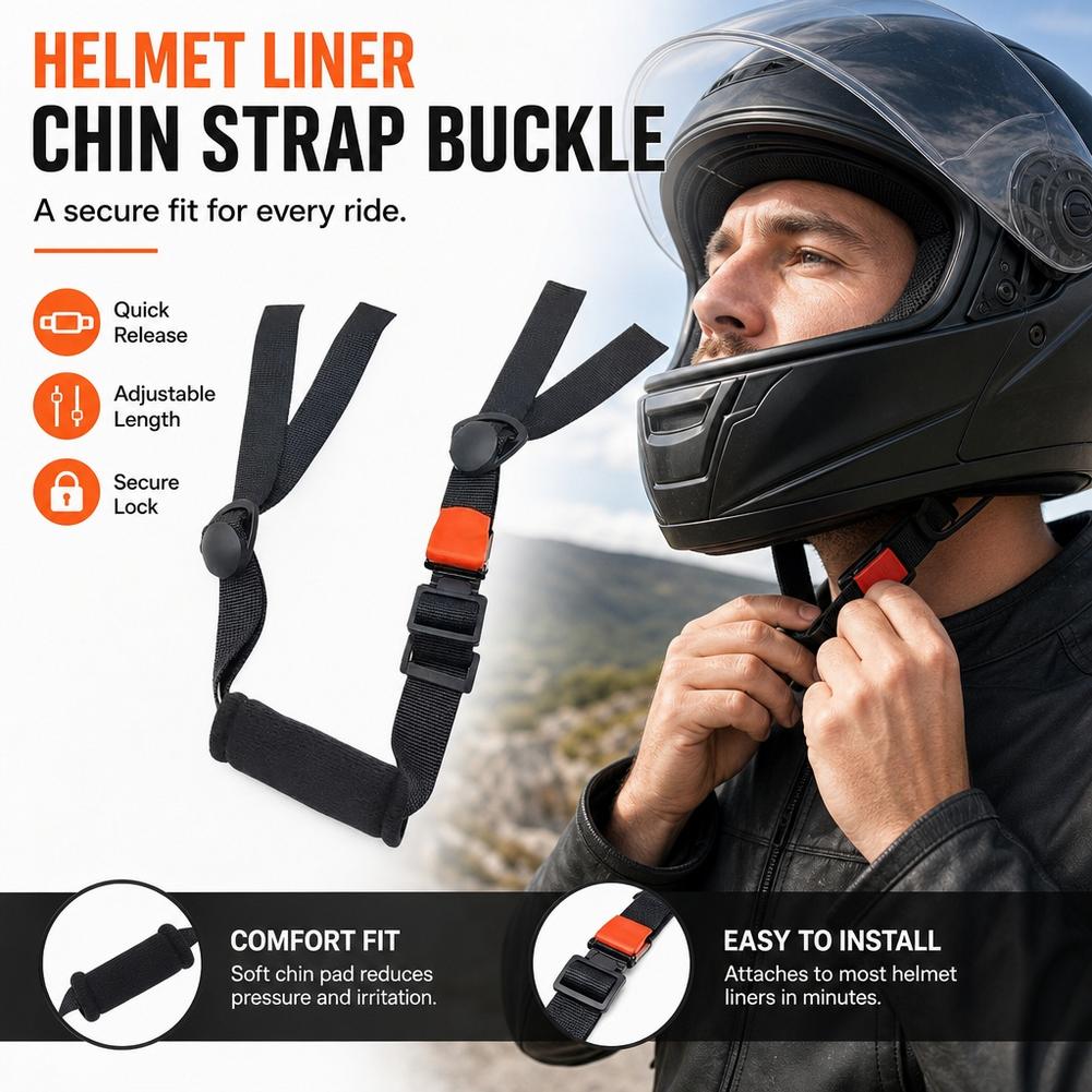 حزام ذقن عالمي لخوذة الدراجات  - مراجعة Quick Release Buckle Motorcycle Helmet وسعره